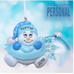 Personalised 1st Christmas Decoration - Baby Girl & Baby Boy - Snow Baby